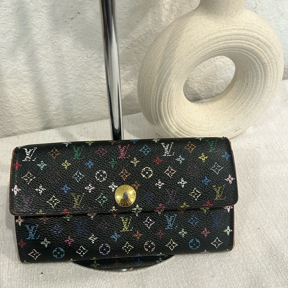 Auth Louis Vuitton Multicolor Long Wallet
